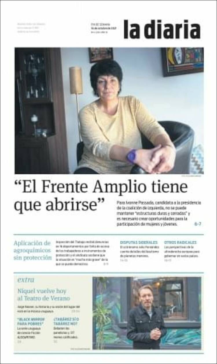 Portada de La Diaria (Uruguay)