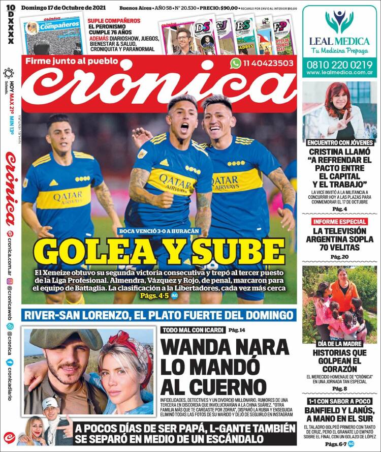 Portada de Crónica (Argentina)