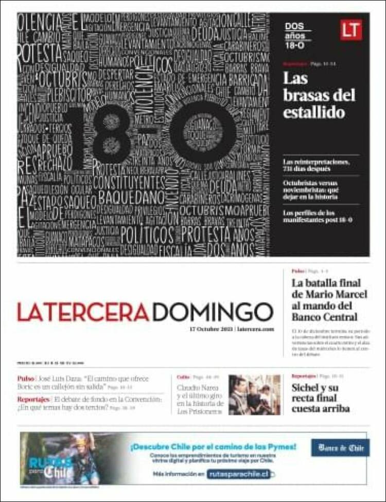 Portada de La Tercera (Chile)