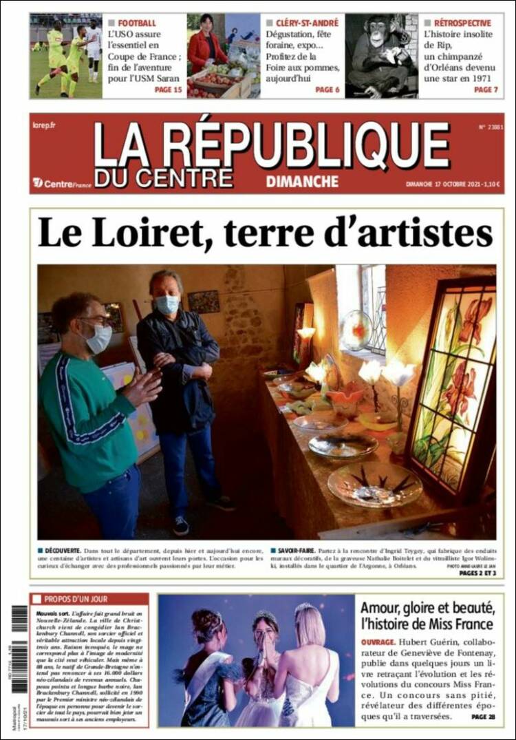 Portada de La République du Centre (Francia)