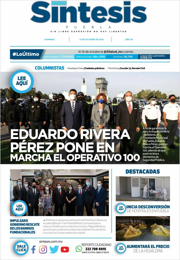 Portada de Síntesis - Puebla (M&eacute;xico)