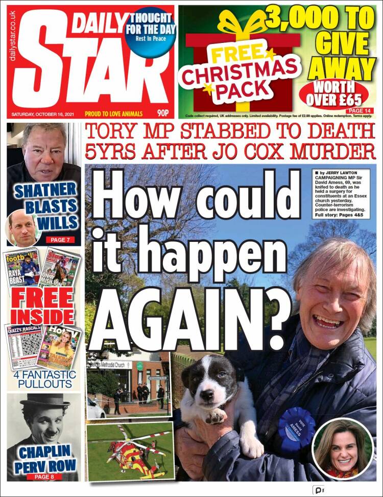 Portada de Daily Star (Reino Unido)
