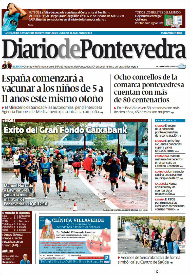 Portada de Diario de Pontevedra (España)