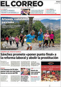 Portada de El Correo (España)