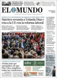 Portada de El Mundo (España)