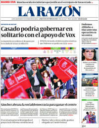 Portada de La Razón (España)