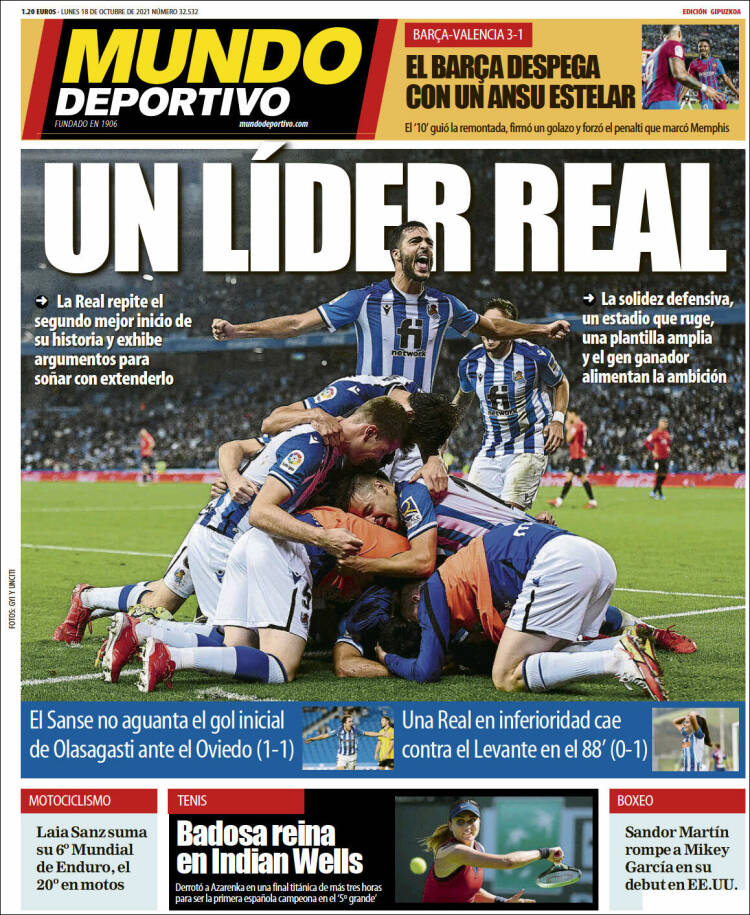 Portada de Mundo Deportivo Gipuzkoa (España)