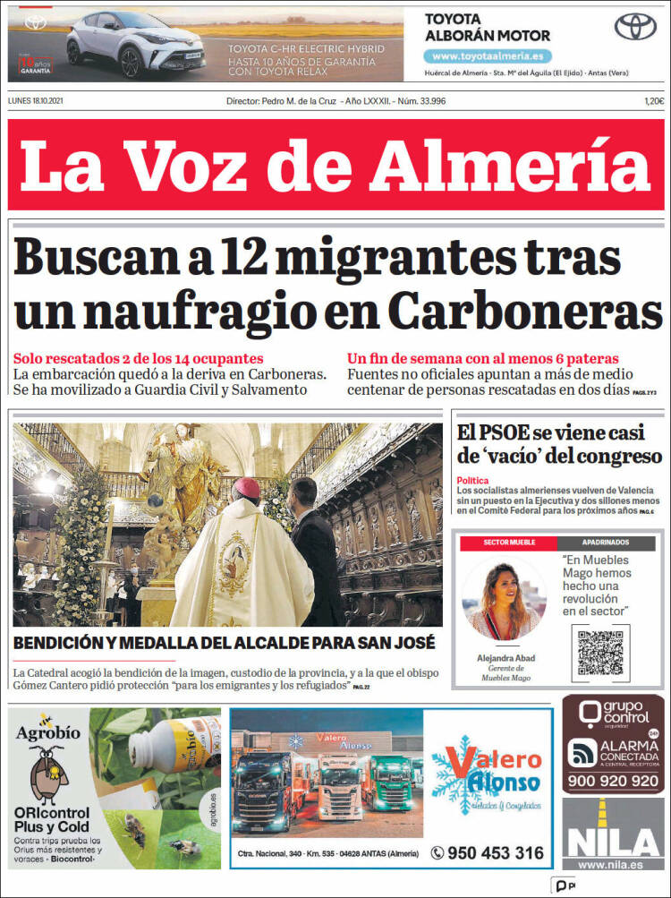 Portada de La Voz de Almería (España)