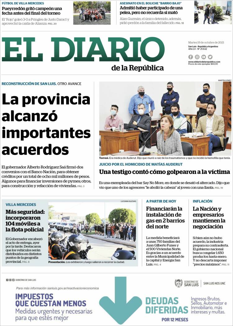 Portada de Diario de la República (Argentina)