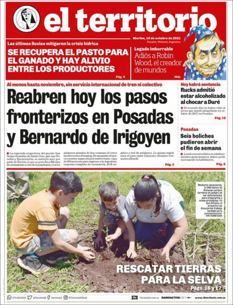 Portada de El Territorio (Argentina)