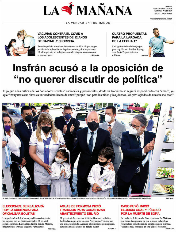 Portada de Diario La Mañana (Argentina)