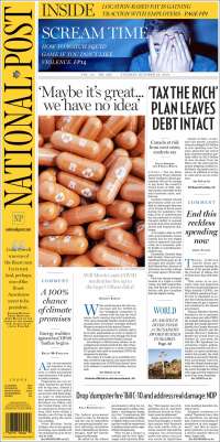 Portada de The National Post (Canadá)