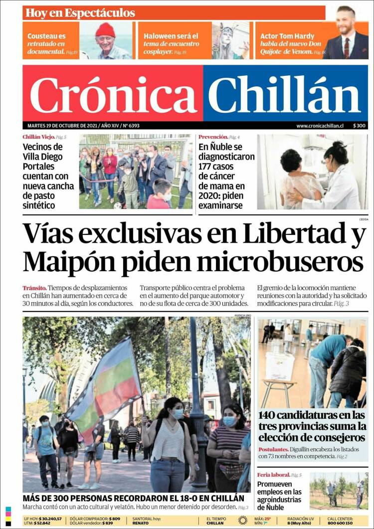 Portada de Crónica Chillán (Chile)