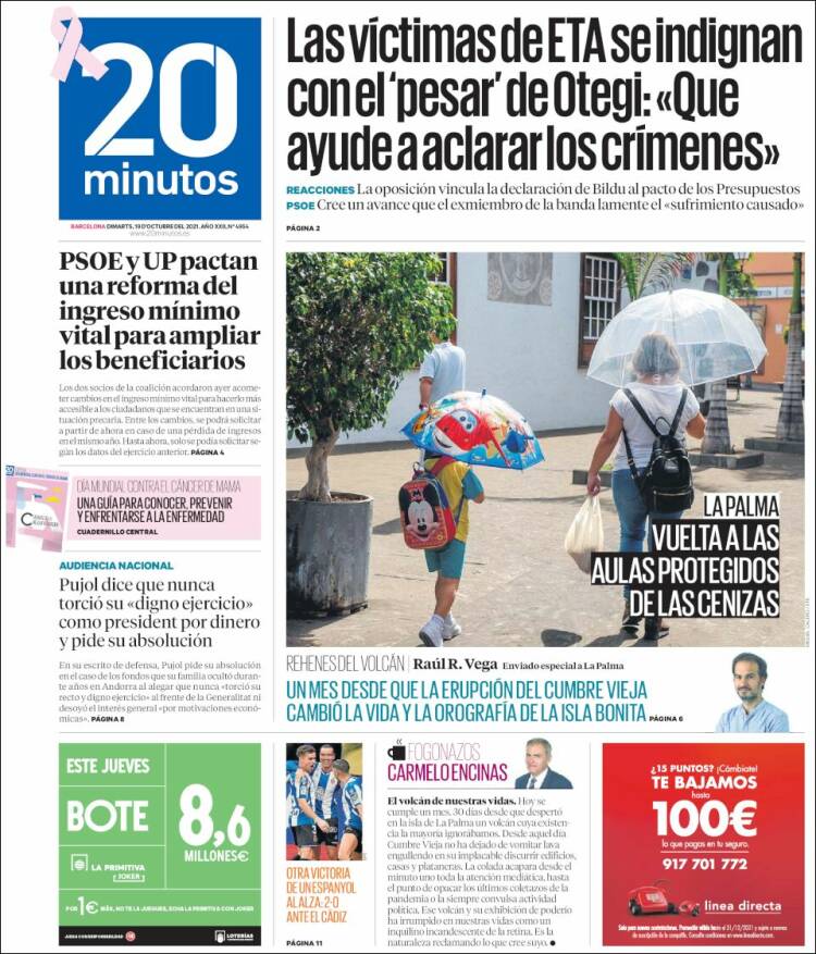 Portada de 20 Minutos - Barcelona (Espa&ntilde;a)