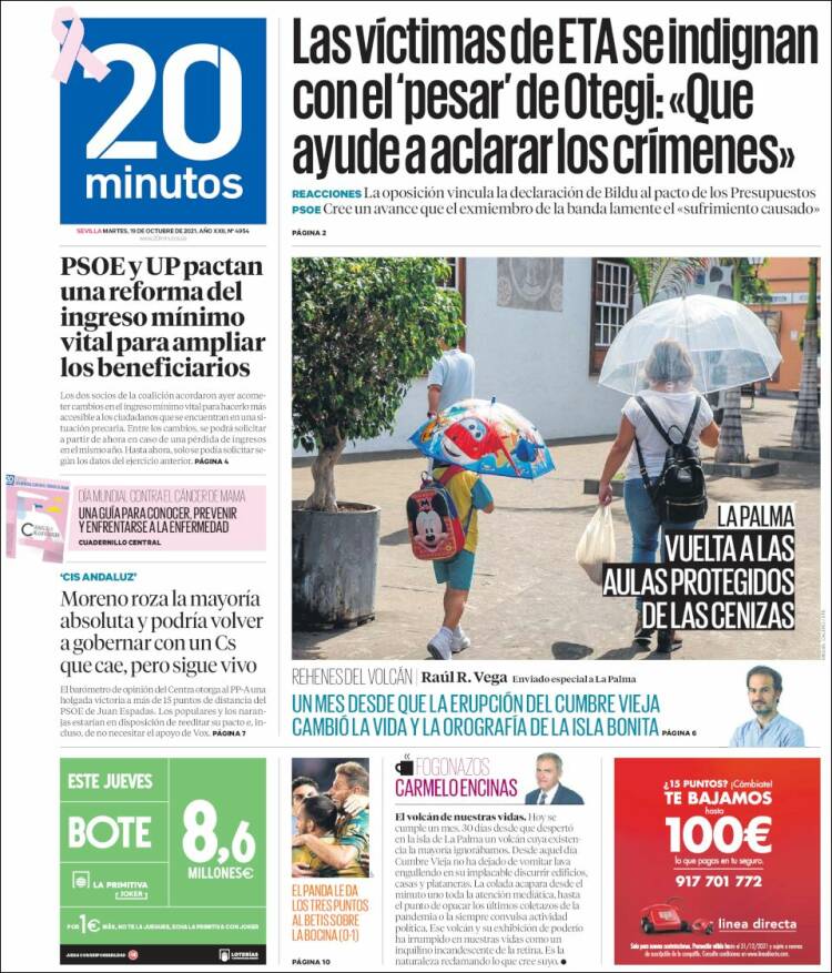 Portada de 20 Minutos - Sevilla (Espa&ntilde;a)