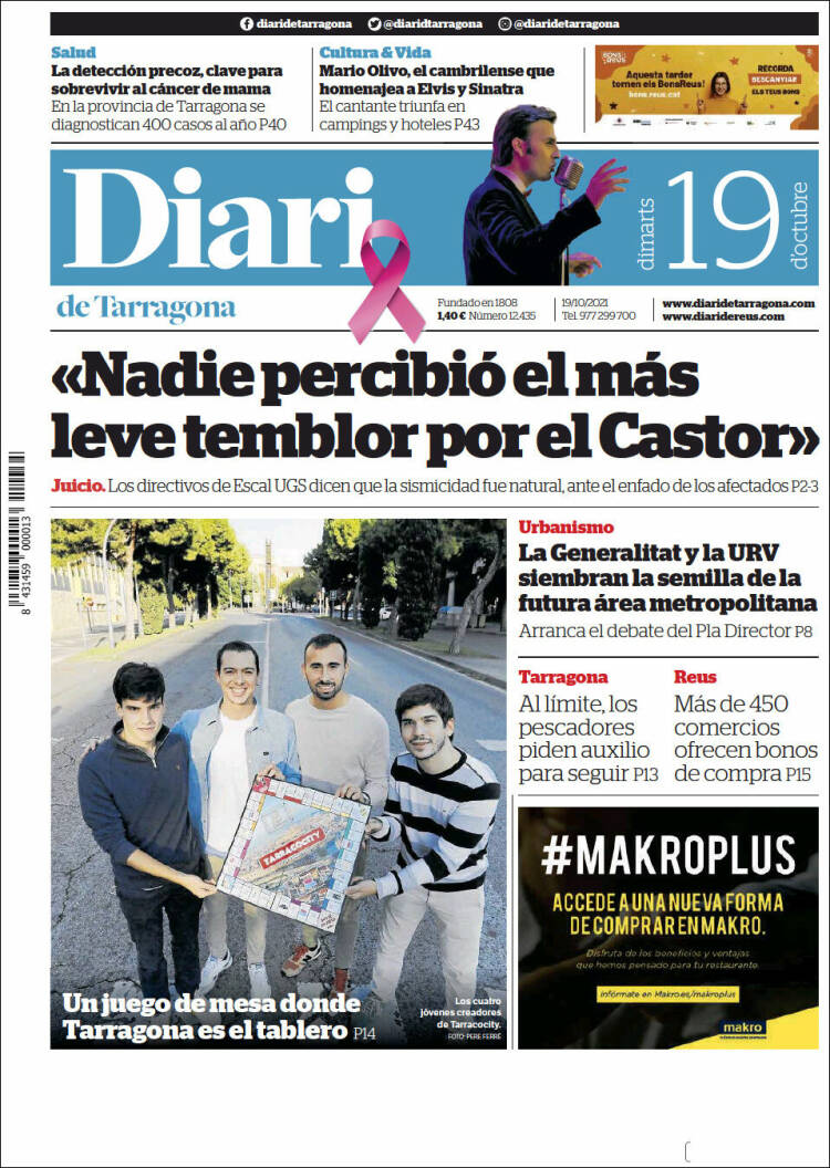 Portada de Diari de Tarragona (Espa&ntilde;a)