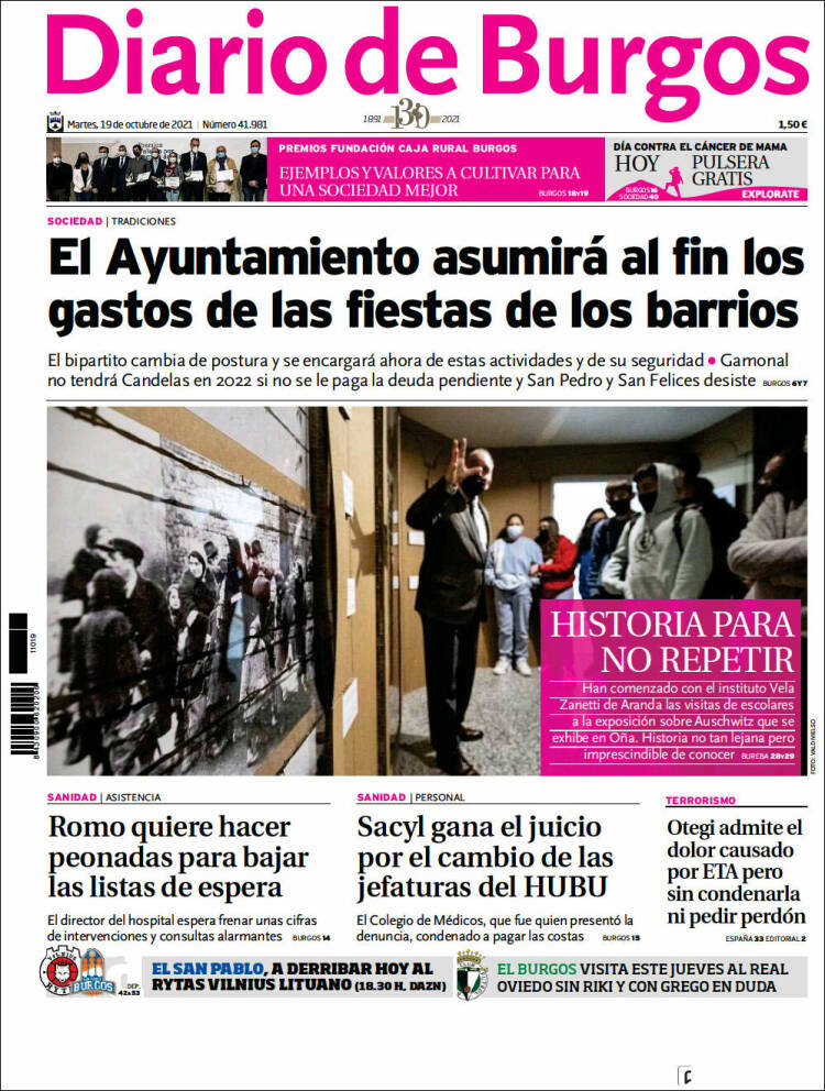 Periódico Diario De Burgos (España). Periódicos De España. Edición De ...