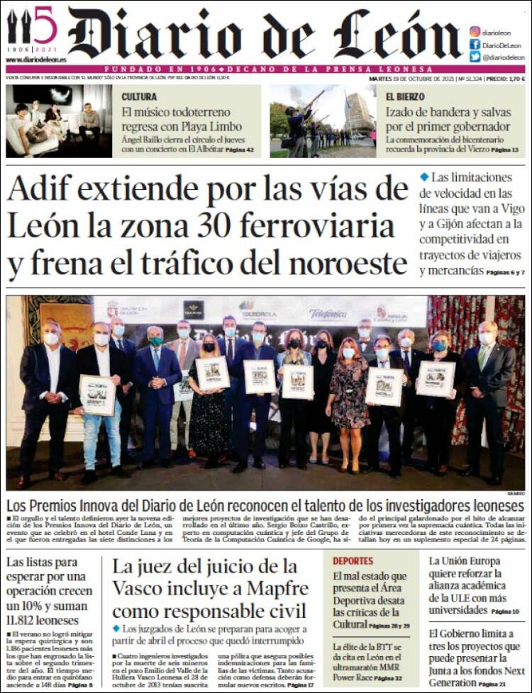 Portada de Diario de León (Espa&ntilde;a)
