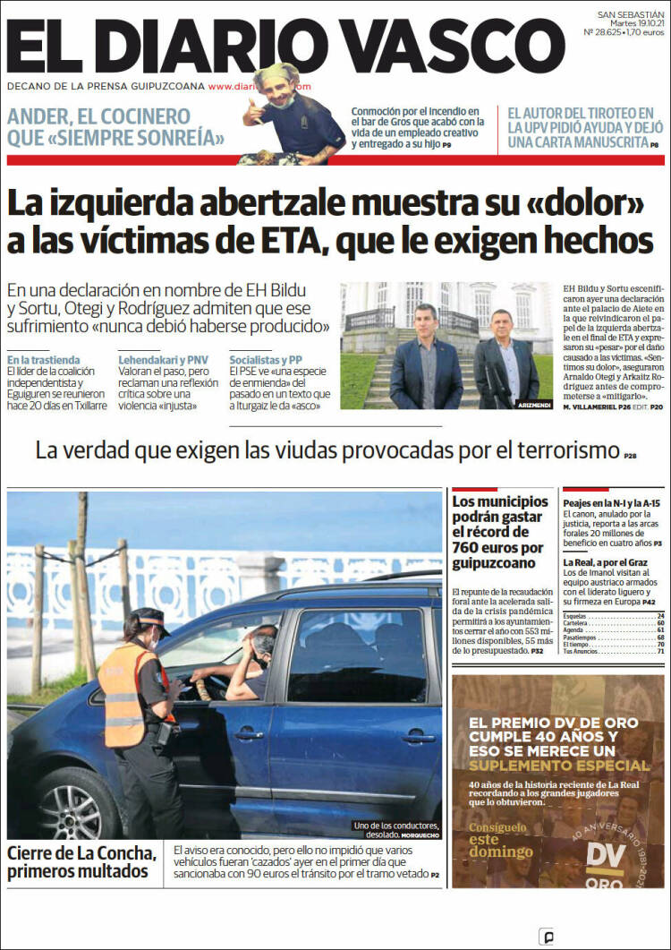 Portada de Diario Vasco (Espa&ntilde;a)