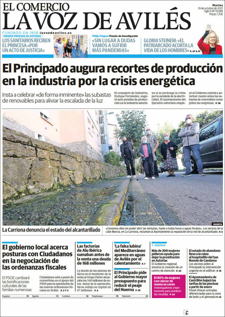 Portada de El Comercio - Avilés (Espa&ntilde;a)