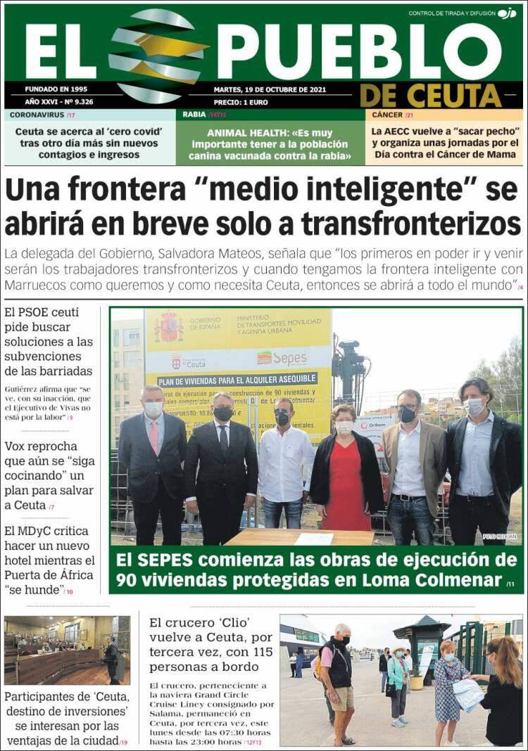 Portada de El Pueblo de Ceuta (Espa&ntilde;a)