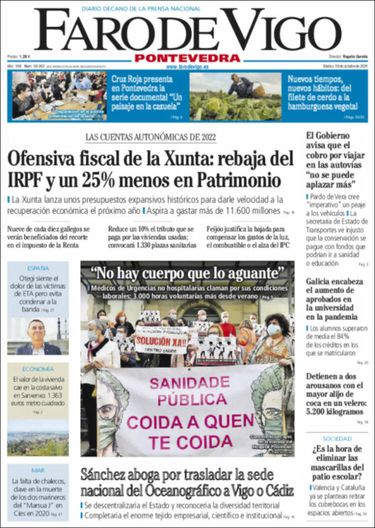 Portada de El Faro de Vigo - Pontevedra (Espa&ntilde;a)