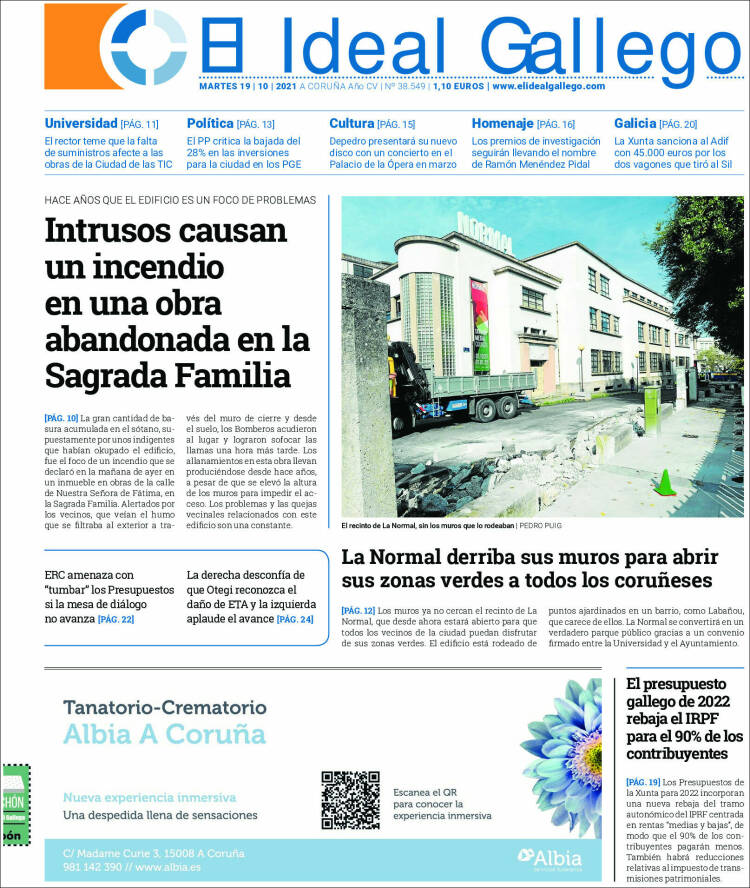 Portada de El Ideal Gallego (Espa&ntilde;a)