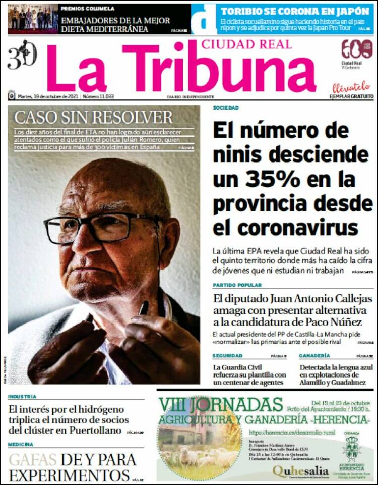 Portada de La Tribuna de Ciudad Real (Espa&ntilde;a)