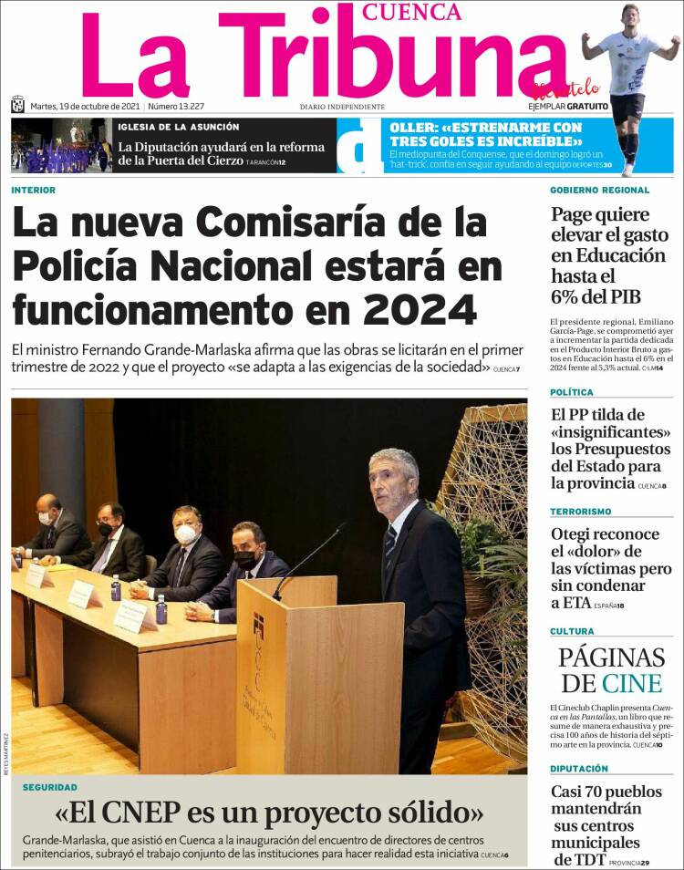 Portada de La Tribuna de Cuenca (Espa&ntilde;a)