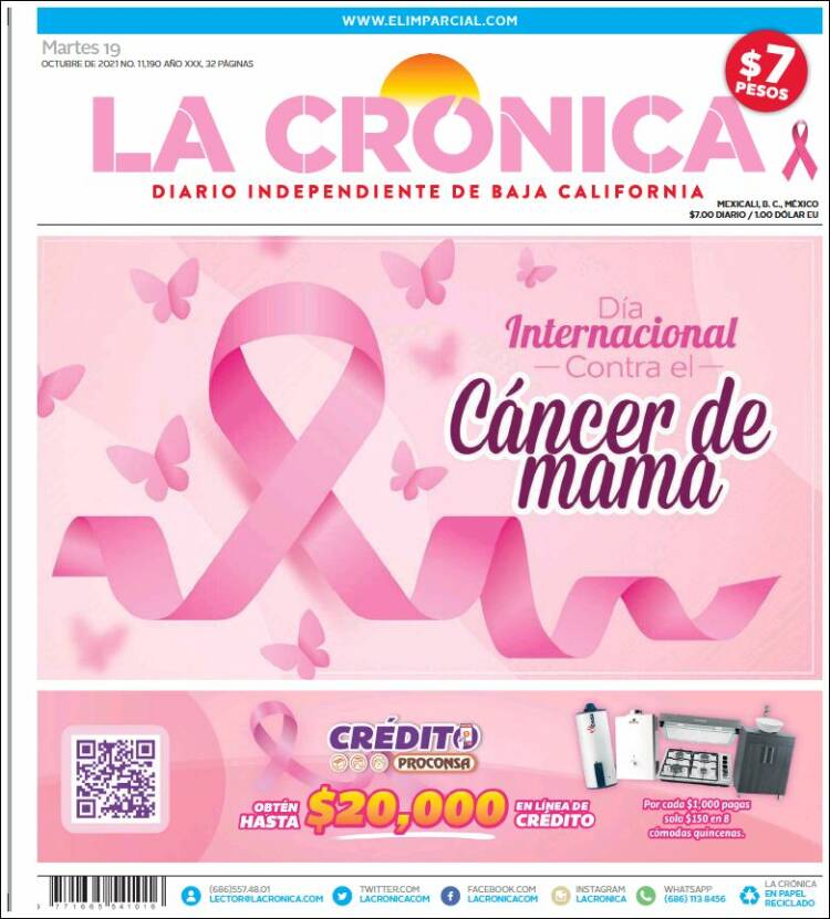 Portada de La Crónica de Baja California (M&eacute;xico)