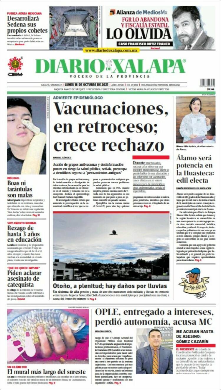 Portada de Diario de Xalapa (M&eacute;xico)