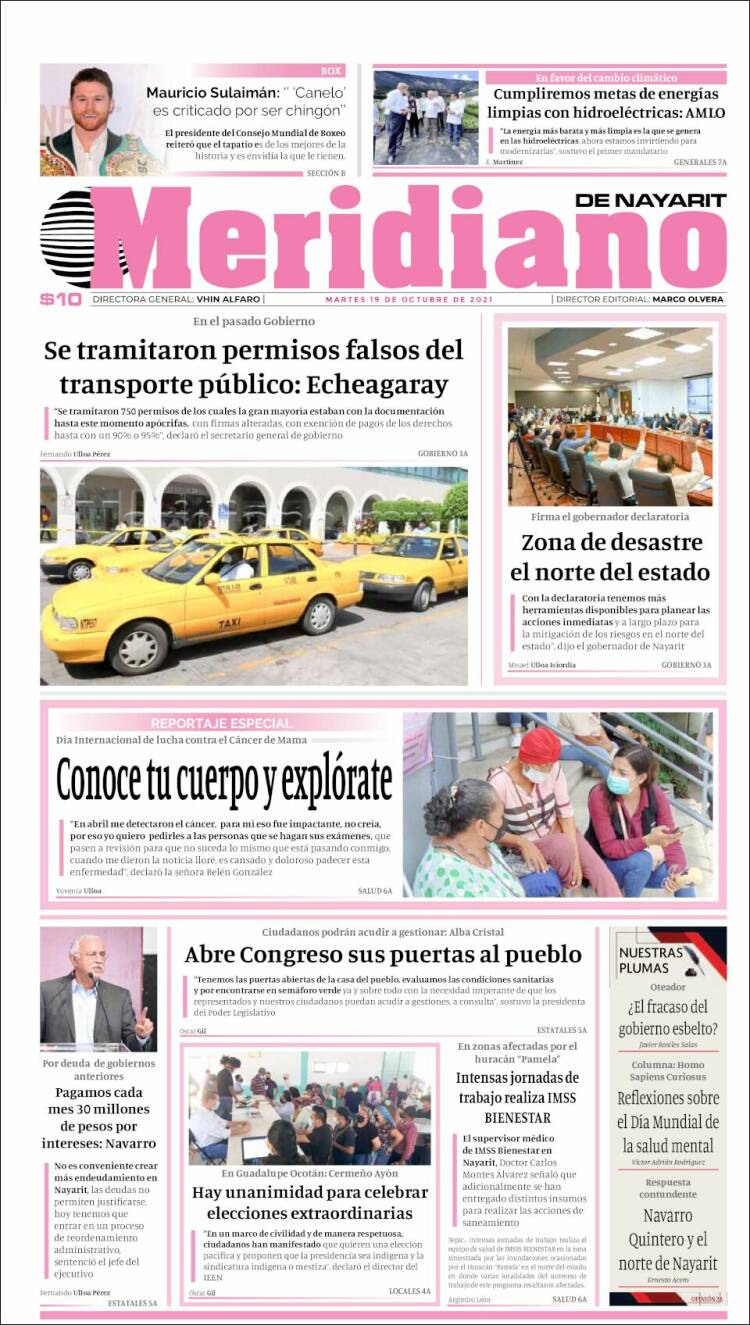 Portada de Meridiano (M&eacute;xico)