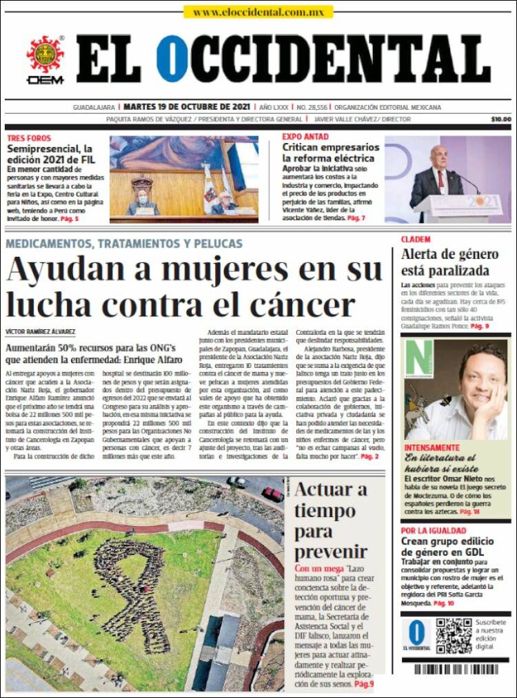 Portada de El Occidental (M&eacute;xico)