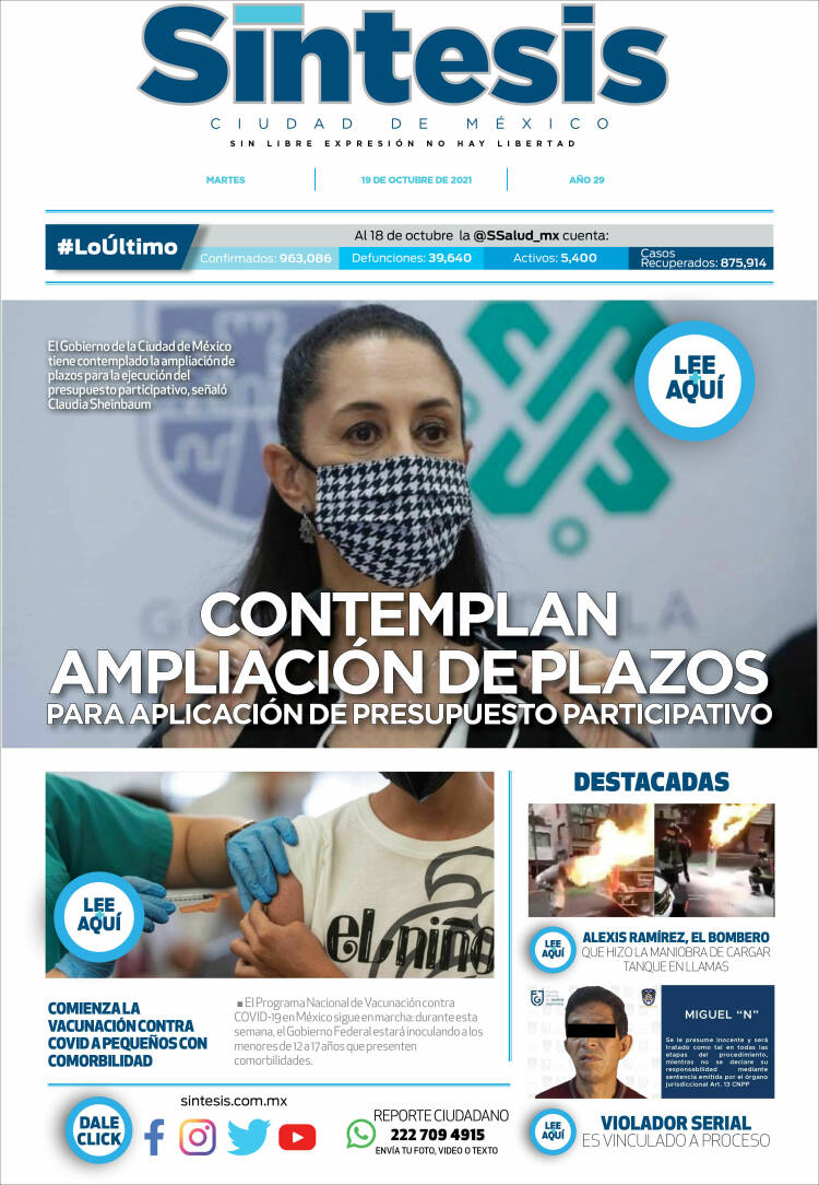 Portada de Síntesis Nacional (M&eacute;xico)