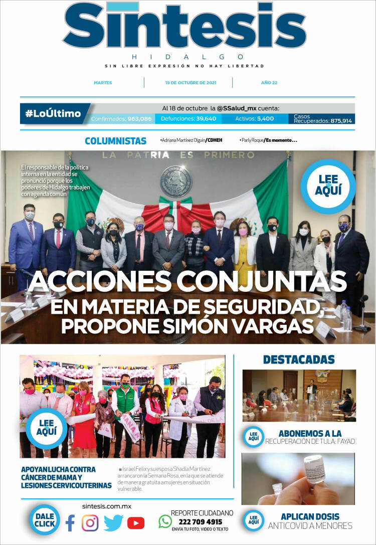 Portada de Sistesis - Hidalgo (M&eacute;xico)