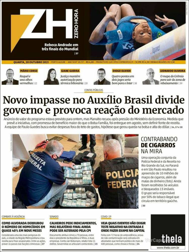 Portada de Zero Hora (Brasil)