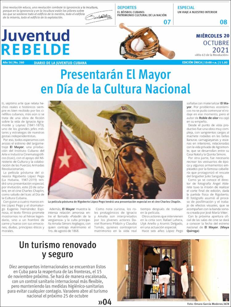 Portada de Juventud Rebelde (Cuba)