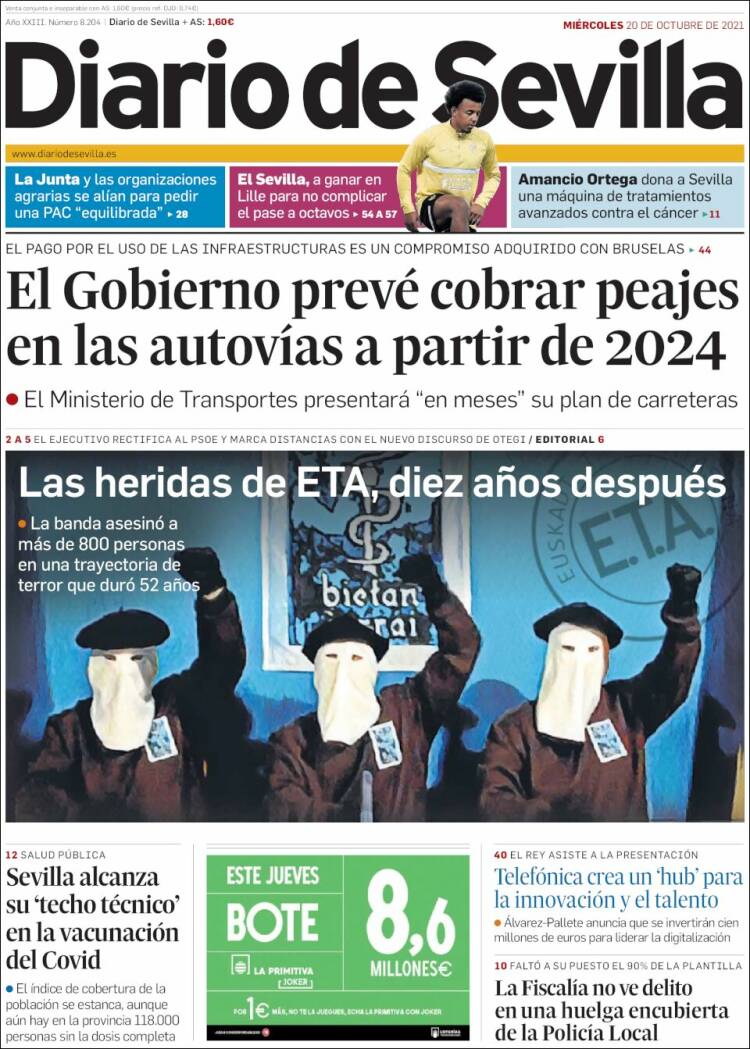 Portada de Diario de Sevilla (Spain)