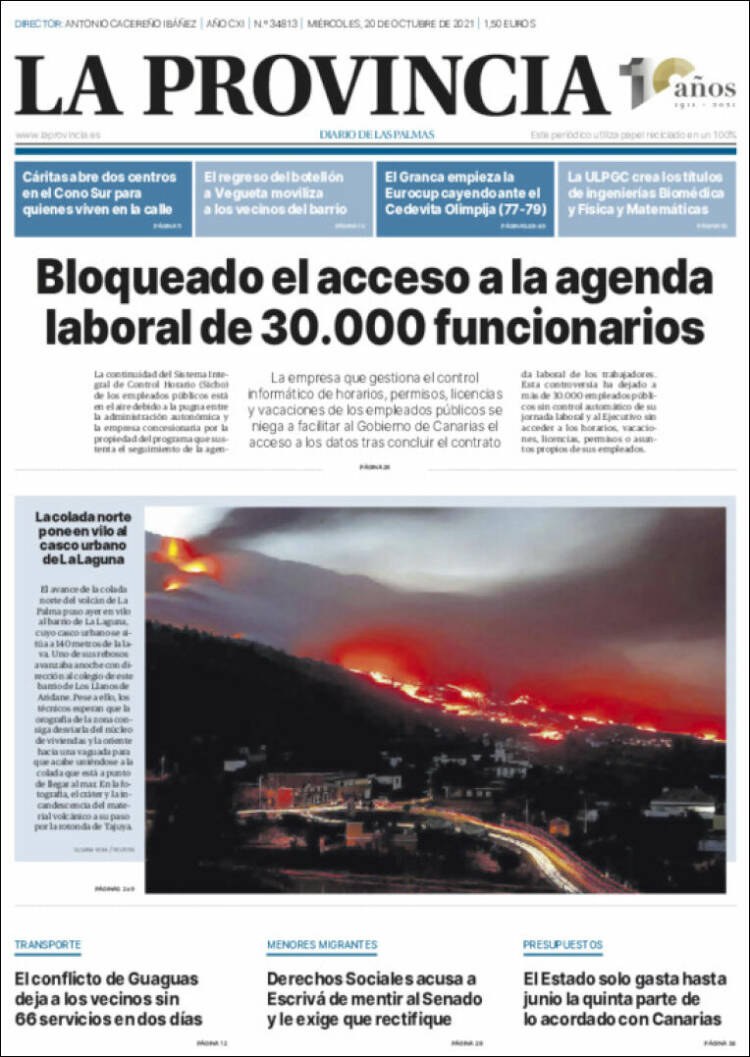 Portada de La Provincia (España)