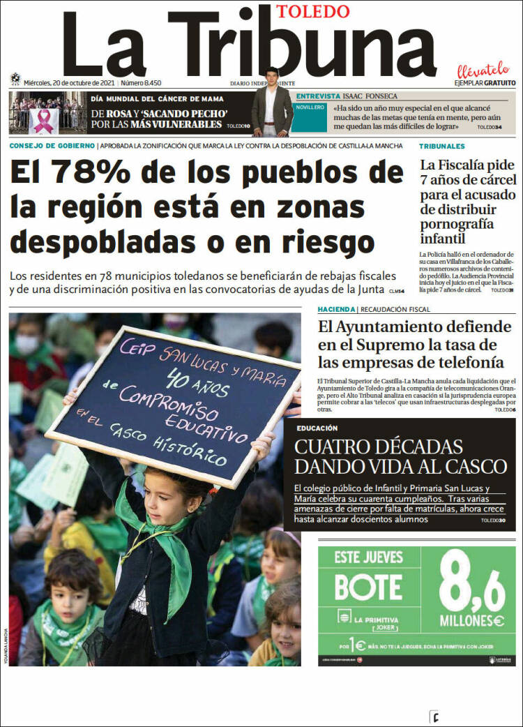 Portada de La Tribuna de Toledo (España)