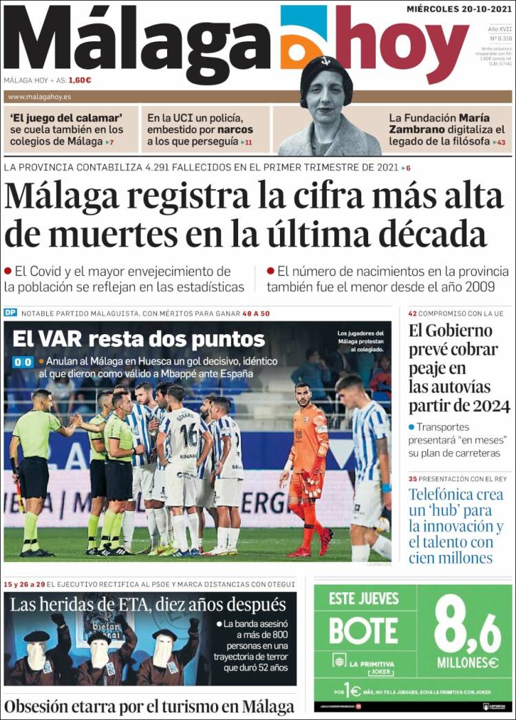 Portada de Málaga Hoy (Spain)