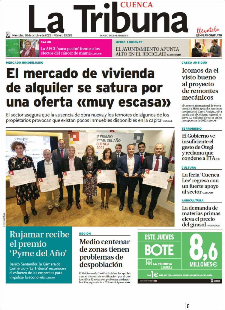 Portada de La Tribuna de Cuenca (Spain)