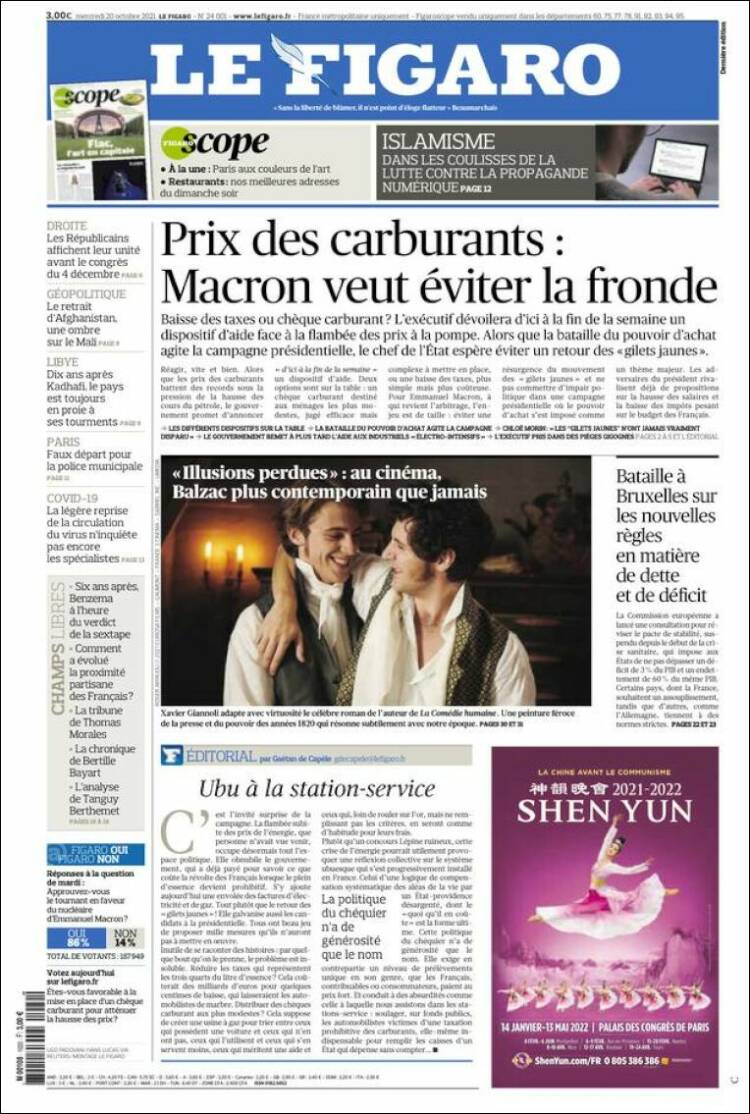 Portada de Le Figaro (Francia)