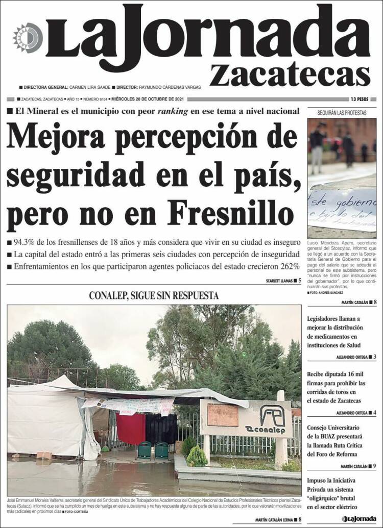 Portada de Jornada de Zacatecas (México)