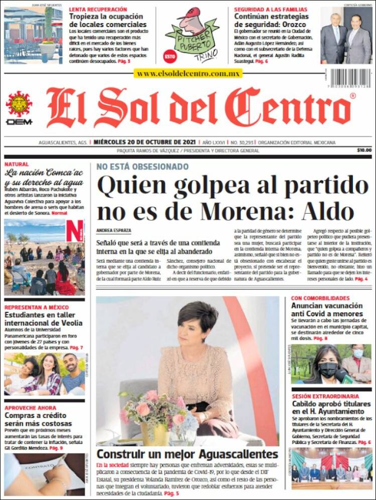 Portada de El Sol del Centro (México)