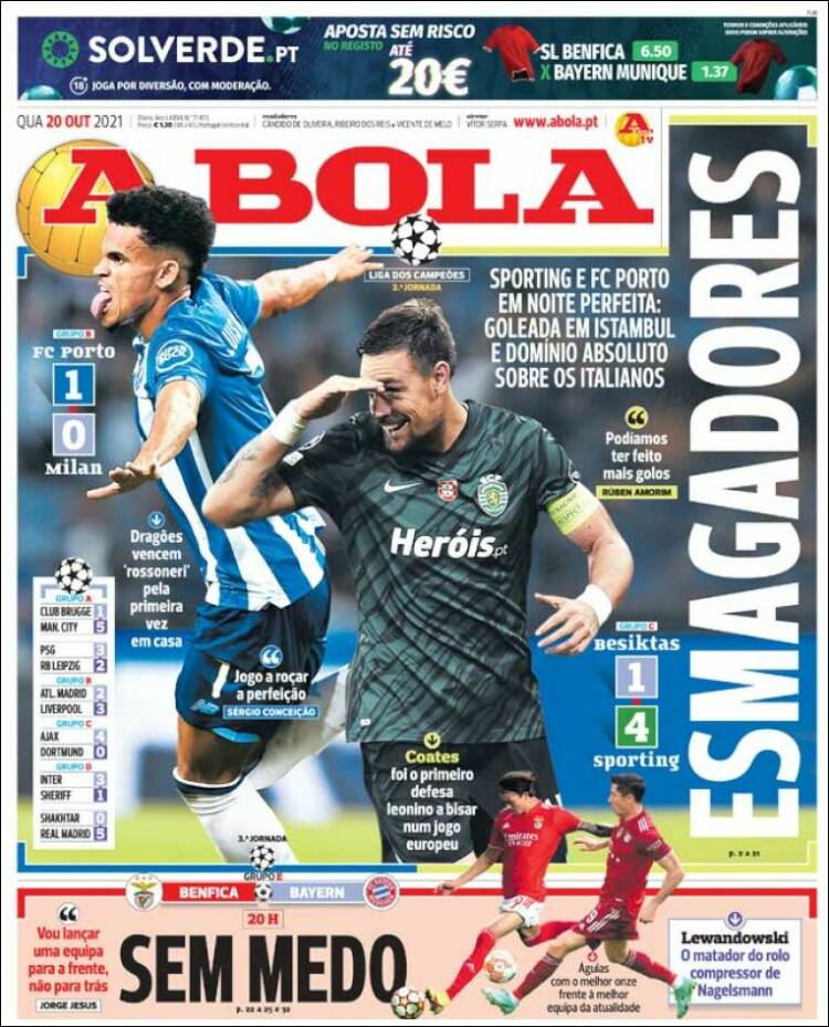 Portada de A Bola (Portugal)