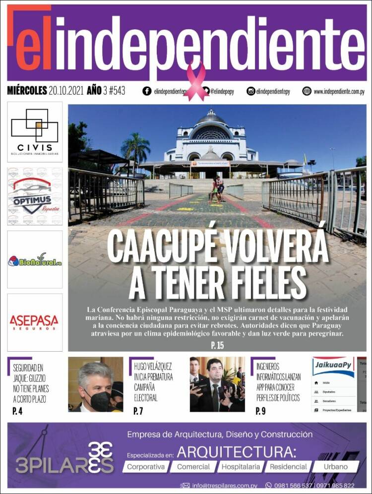 Portada de El Independiente (Paraguay)