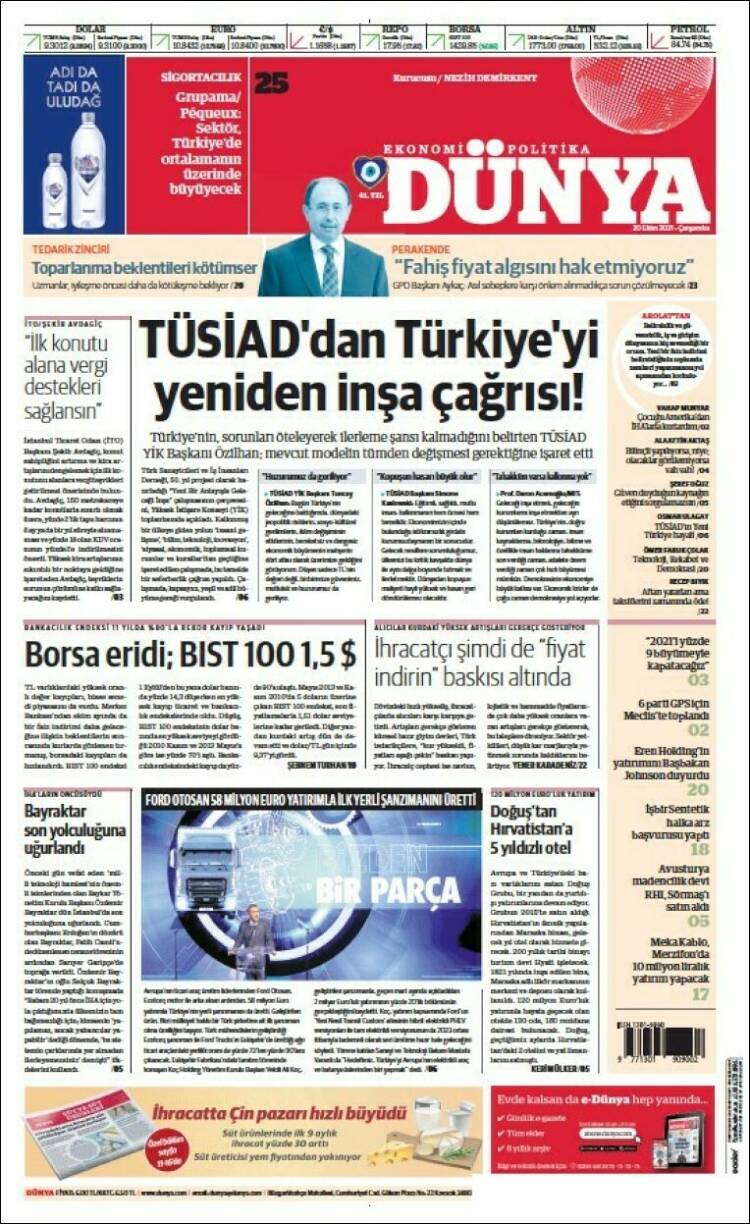 Portada de Dünya (Turqu&iacute;a)