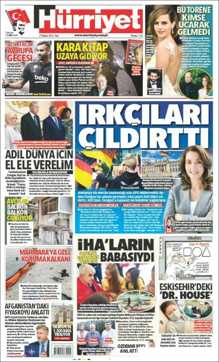 Portada de Hürriyet (Turqu&iacute;a)