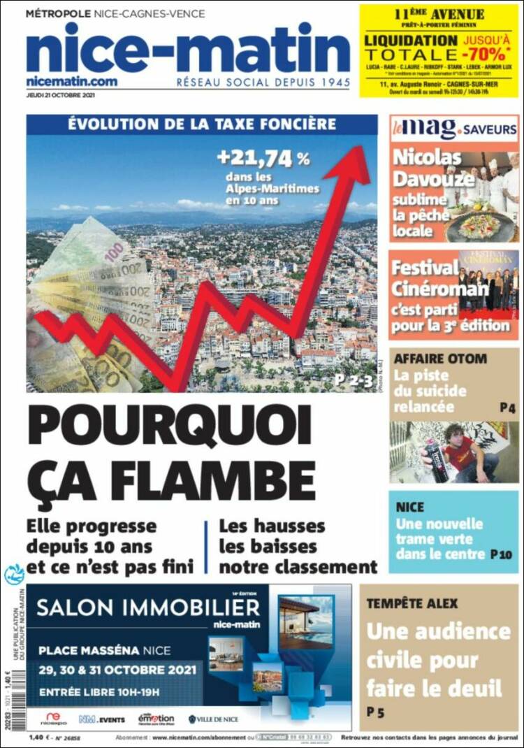 Portada de Nice-Matin (Francia)